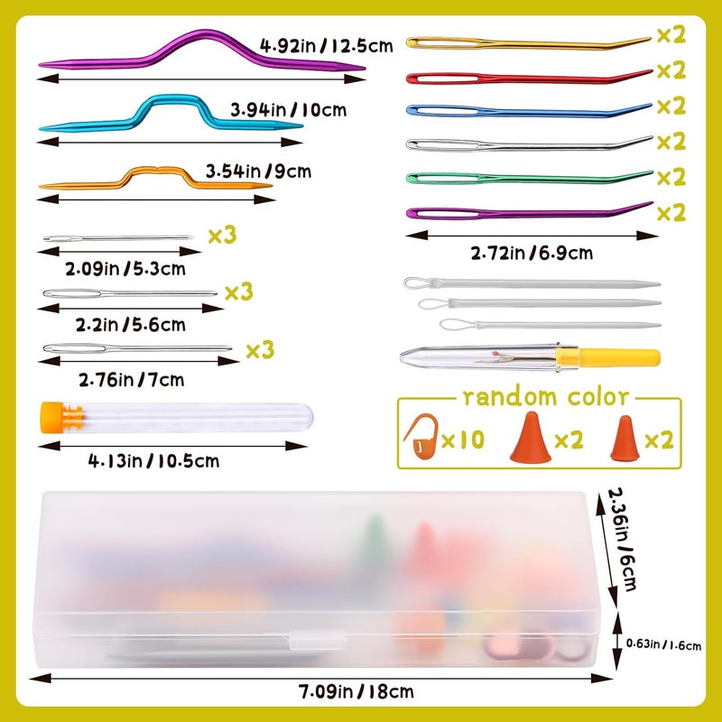 ZMAAGG 43 Pcs Yarn Needles, Tapestry Needles, Large-Eye Blunt Needles, Darning Needles for Crocheting with Wool Needles, Knitting Cable Needles, Storage Box, Stitch Markers for Knitting Crochet - Image 5